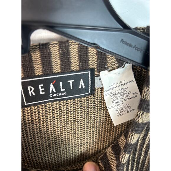 Realta Men's Vintage Merino Wool Blend Sweater in Size L. Made in Italy - Picture 2 of 6